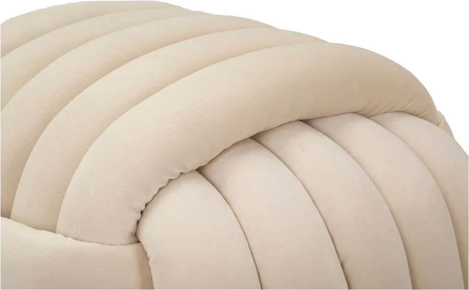 Poggiapiedi in velluto crema Softy - Mauro Ferretti