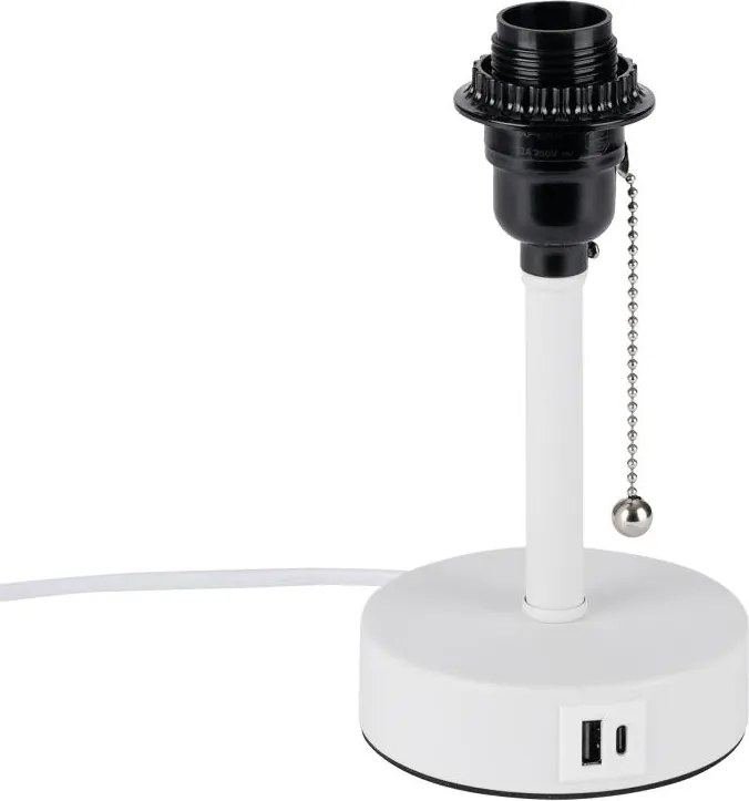 Brilagi - Lampada da tavolo con porta USB TABLON 1xE27/25W/230V bianca