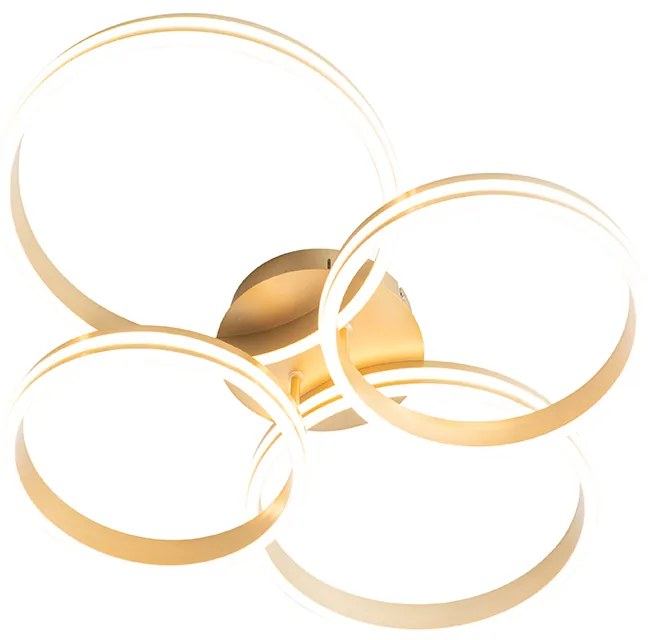 Plafoniera ottone con LED dimmerabile a 3 livelli 4 luci - Navara