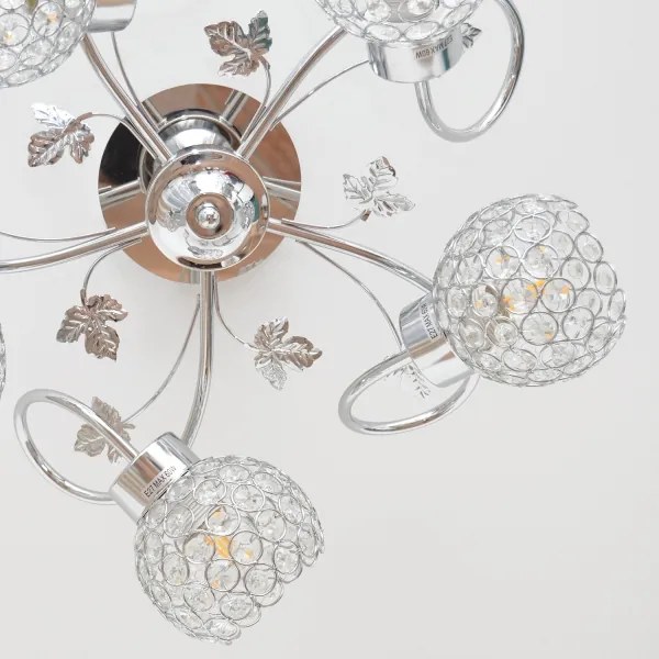 Lampadario a plafone SOPHIA 5xE27/15W/230V cromo lucido/limpido