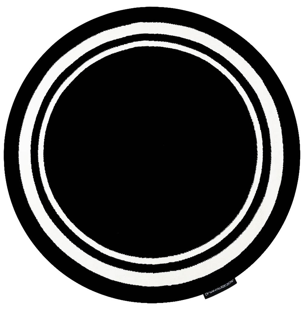Tappeto HAMPTON Border cerchio inquadrata nero