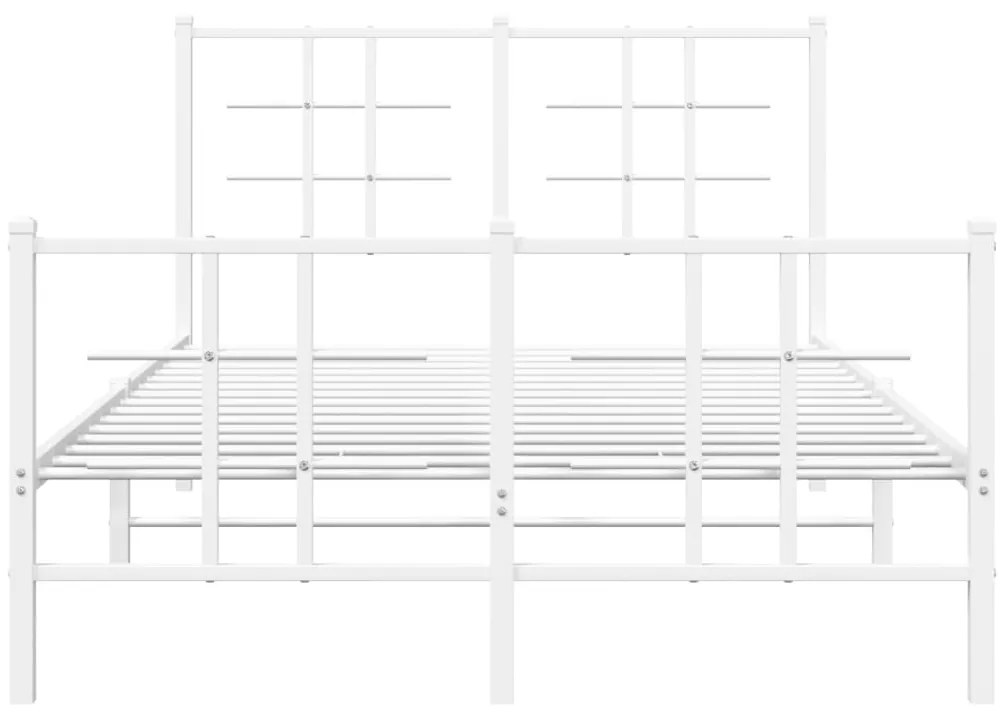 Giroletto con testiera e pediera metallo bianco 120x200 cm