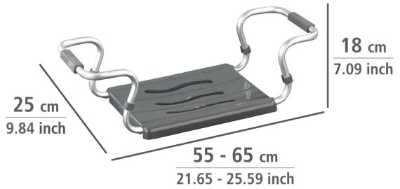 WENKO 73392500-Sedile Sicurezza in bagno 26x18 cm argento/antracite