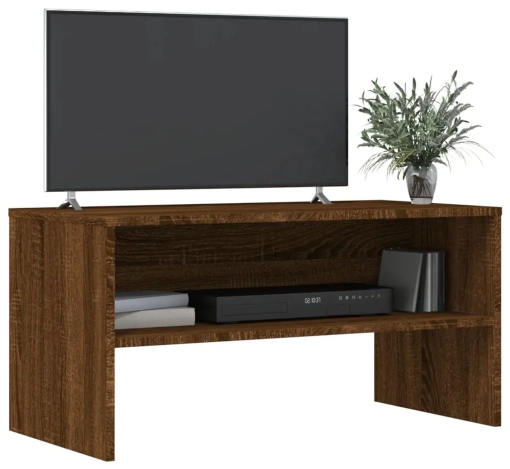 Mobile porta tv rovere marrone 80x40x40 cm in legno multistrato