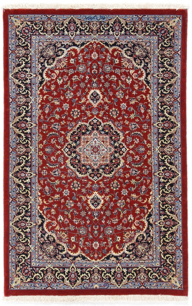 Isfahan Tappeto 130x80 (Iran) Annodato A Mano