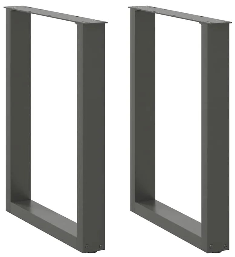 Gambe Tavolo Pranzo A U 2 Pz Antracite 70x(72-73) Cm Acciaio /