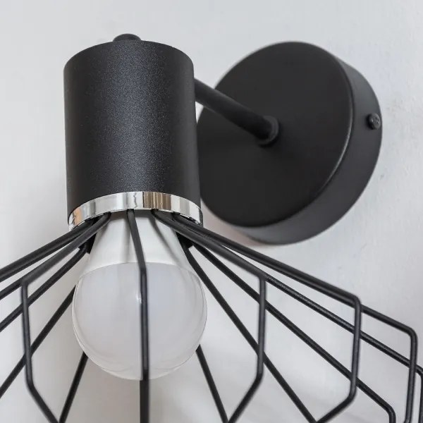 Lampada da parete SOLANO 1xE27/15W/230V nero/cromo lucido