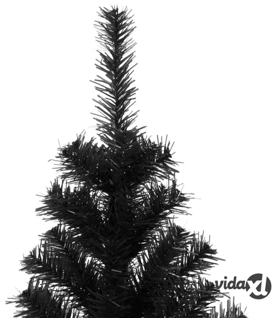 vidaXL Albero di Natale Artificiale Sottile con Base Nero 210 cm PVC