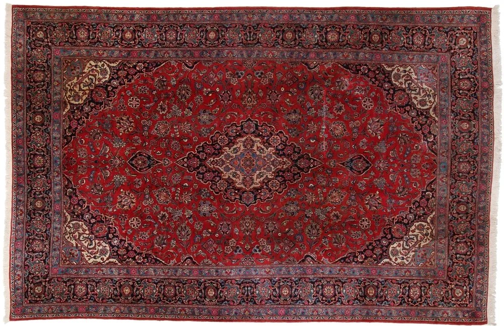 Kashan Tappeto persiano 230 x 350 Blu (Iran) Annodato A Mano