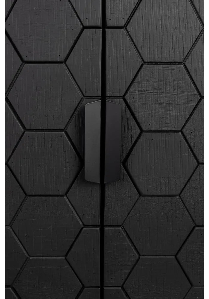 Cassettiera bassa in pino nero 140x58 cm Linc - White Label