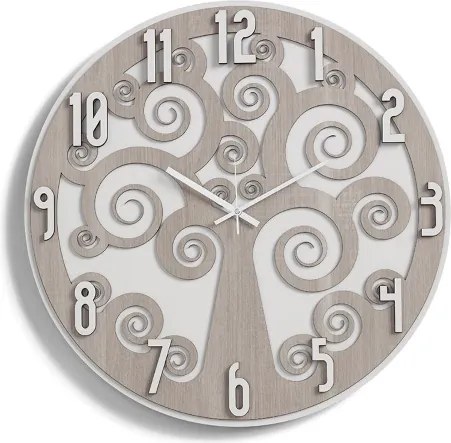Orologio da parete D50 ALBERO DELLA VITA 2 in legno laminato BRC