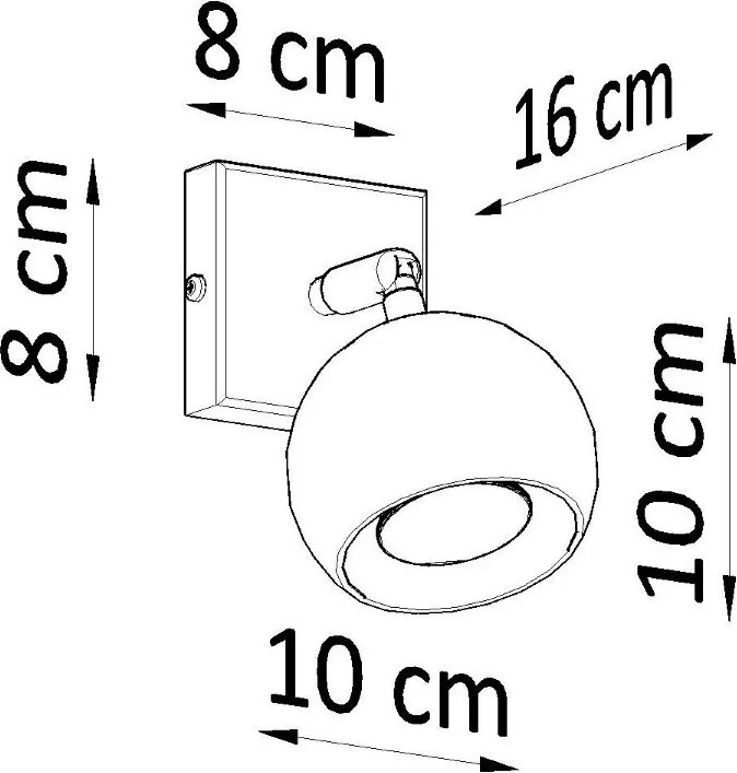 Applique da Parete GU10 OCULARE Orientabile in Acciaio