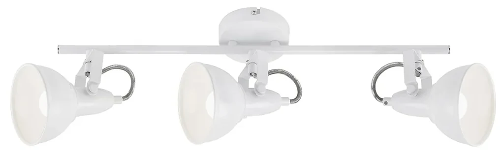 Spot Vintage Soft Metallo Bianco 3 Luci E14 Ip20