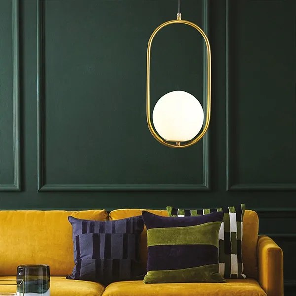 Lampadario a sospensione con filo ORBA 1xE27/15W/230V ottone