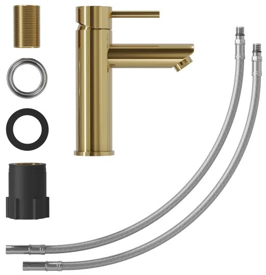 BATH DELUXE 28-017-03-64-02 - Rubinetto del lavandino RINGSTED 17,8 cm lucente ottone