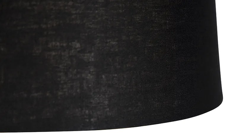 Lampada a sospensione in acciaio con paralume in lino nero 35 cm - Blitz