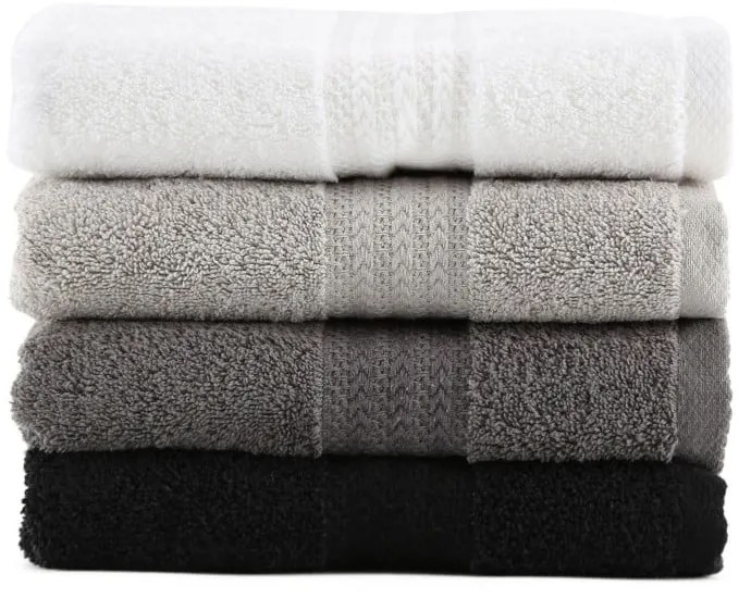 Set di 4 asciugamani in cotone Shadow, 50 x 90 cm - Foutastic
