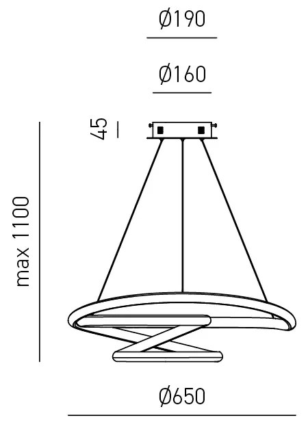 Sospensione Moderna Diva Alluminio Titanio 1 Luce Led 44W