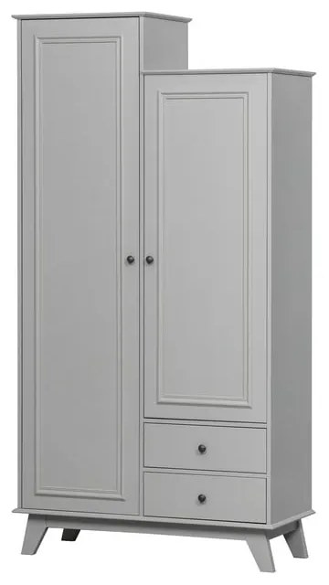 Armadio per bambini grigio chiaro in legno di pino 98x190 cm Lily - WOOOD