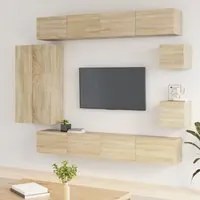 Set Mobili Porta TV 8pz Rovere Sonoma in Legno Multistrato 3114496