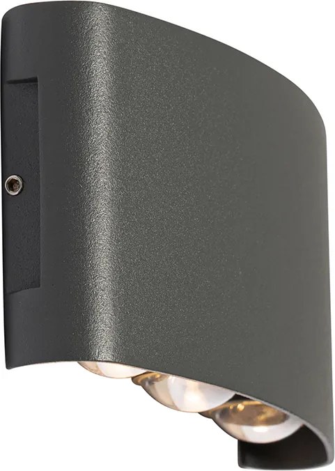 Lampada da parete per esterni grigio scuro con LED 6 luci IP54 - Silly