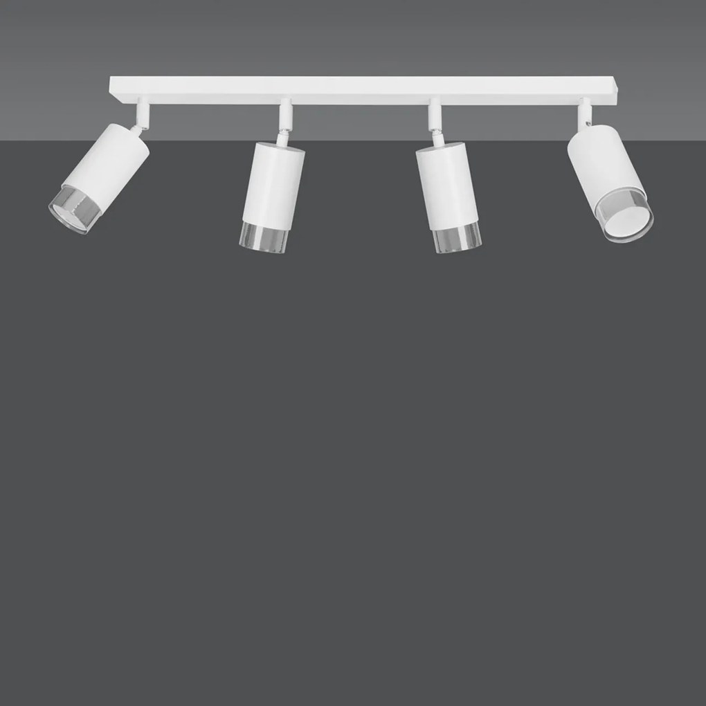 Lampada da Soffitto in Acciaio HIRO 4 Nero Cromo/Oro 4xGU10
