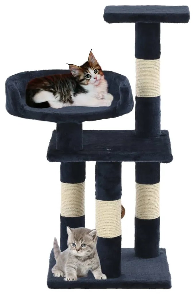 Albero per gatti con tiragraffi in sisal 65 cm blu