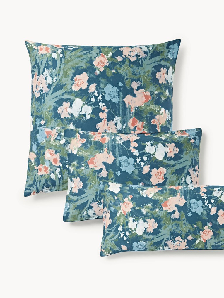 Federa in raso di cotone floreale Anthea