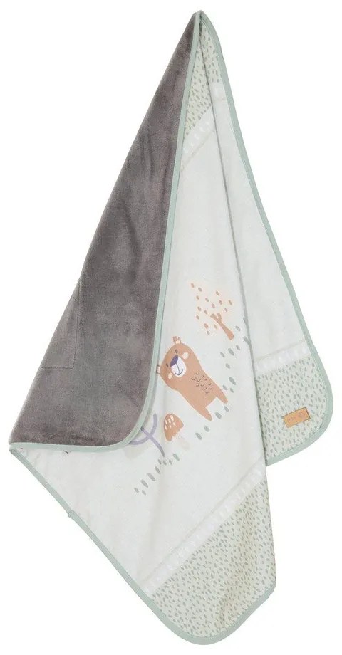 Coperta per bambini verde chiaro in micropile 80x80 cm Woodland Buddies – Roba