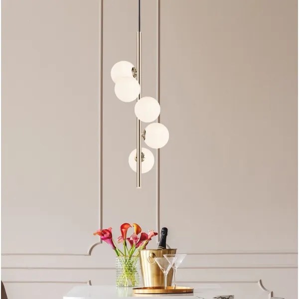 Zuma Line P0574-05E-F7AA - Lampadario a sospensione con filo ARCTURUS 5xG9/4W/230V oro