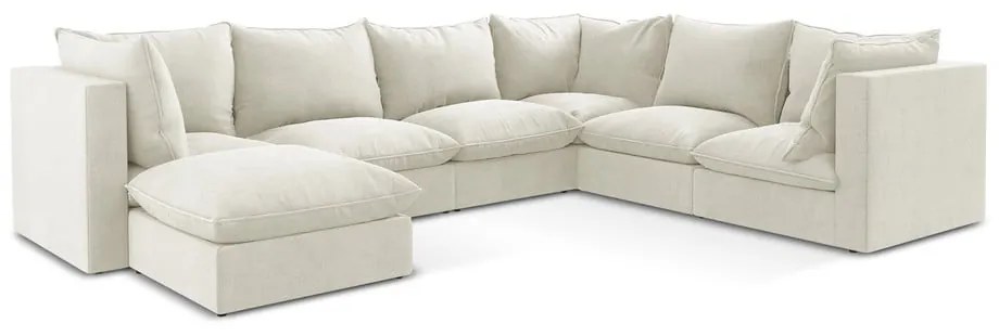 Divano angolare beige (con penisola a destra/a U) Manao – Makamii