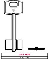 25pz chiave a doppia mappa cs (g.vas 5) cisa, mcm vit6067