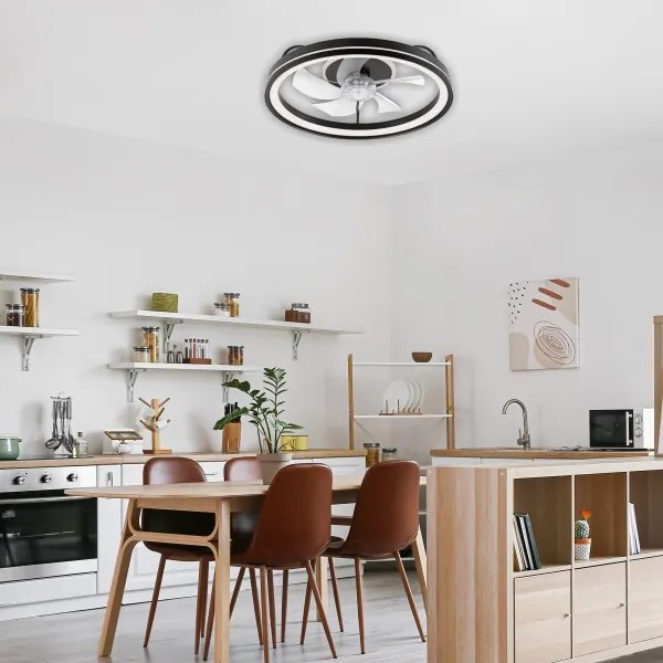 Plafoniera LED con ventilatore FARGO LED/37W/230V nero + +TC