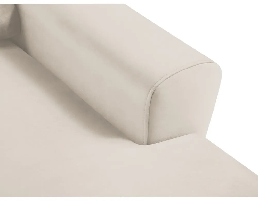 Divano angolare beige allungabile e con contenitore (con penisola a destra/con chaise lounge) con rivestimento in velluto Kyoto – Cosmopolitan Design