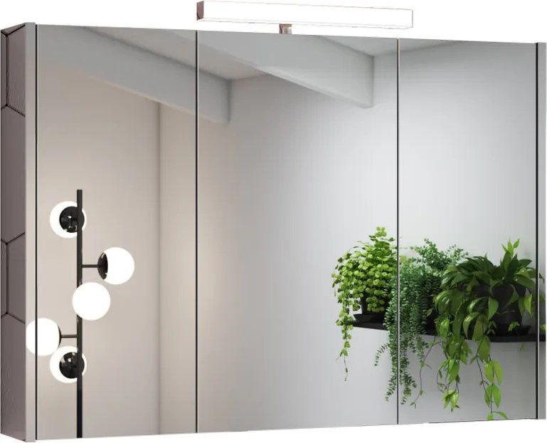 Specchio Contenitore Con Illuminazione Akira luce fredda L 100 x H 70 x P 15.5 cm