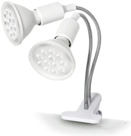 Lampada da tavolo flessibile con clip PLANTY 2xE27/30W/230V bianca per piante