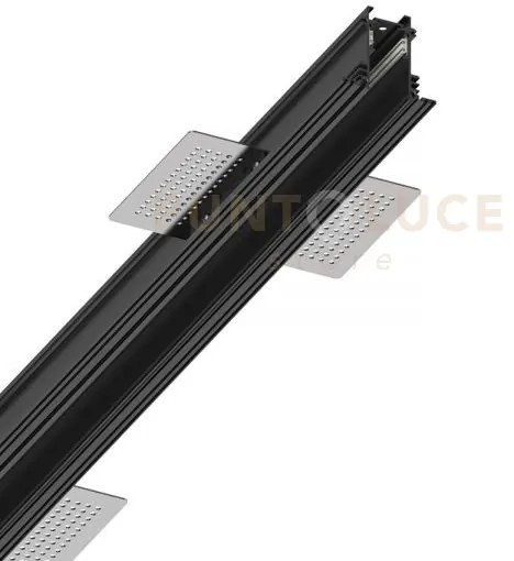 Ego recessed profilo sistema lineare binario nero 100cm in alluminio