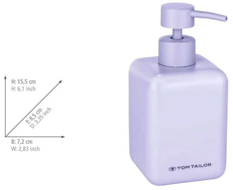 Dispenser per sapone in poliresina viola 380 ml Tom Tailor T-Rounded – Wenko