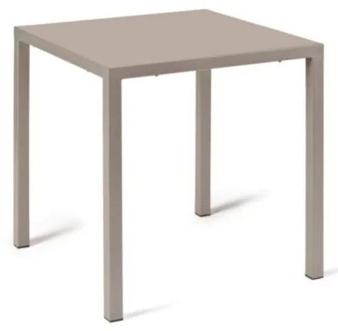 Tavolo TOLONE in metallo tortora 80×80 cm, impilabile