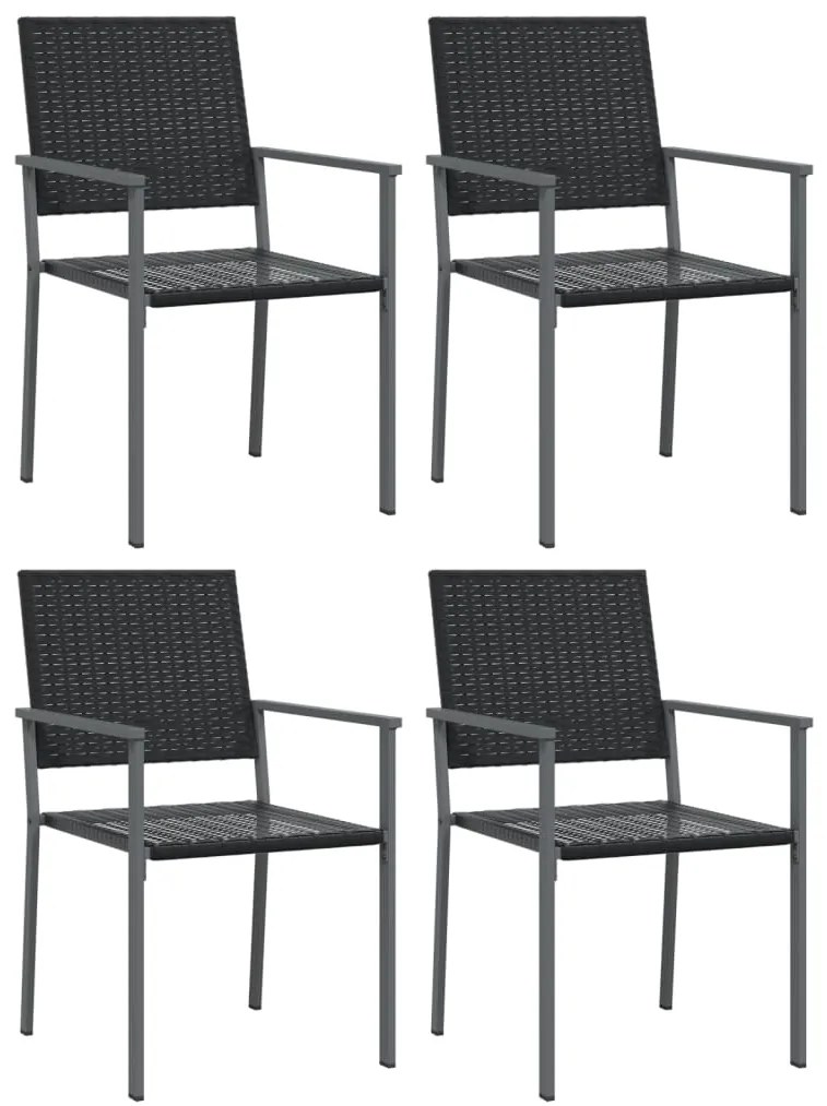 Set da pranzo da giardino 5 pz in polyrattan e acciaio