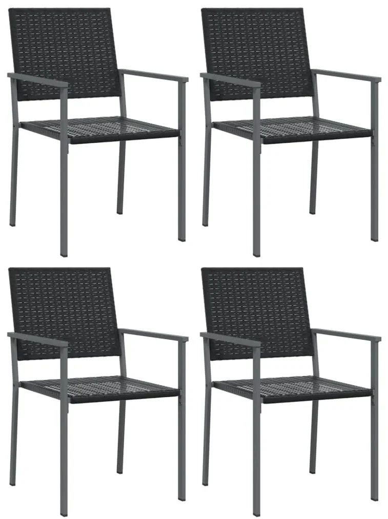 Set da pranzo da giardino 5 pz in polyrattan e acciaio