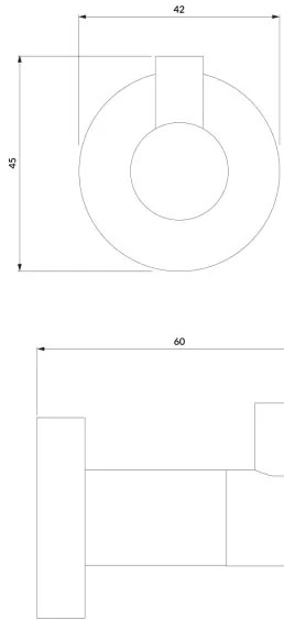 OMNIRES MP60110BL - Gancio a muro MODERN PROJECT opaco nero
