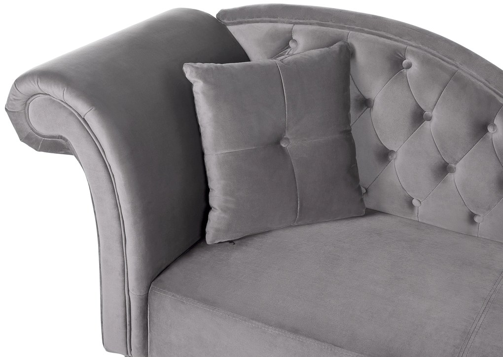 Chaise longue per lato sinistro in velluto grigio LATTES Beliani
