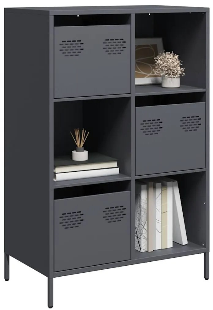 Credenza Antracite 68x39x103,5 Cm Acciaio /