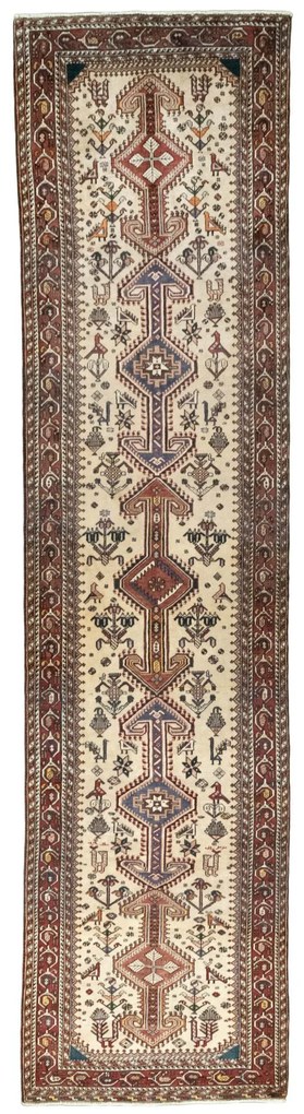 Nasrabad Tappeto 410 x 100 Beige (Iran) Annodato A Mano