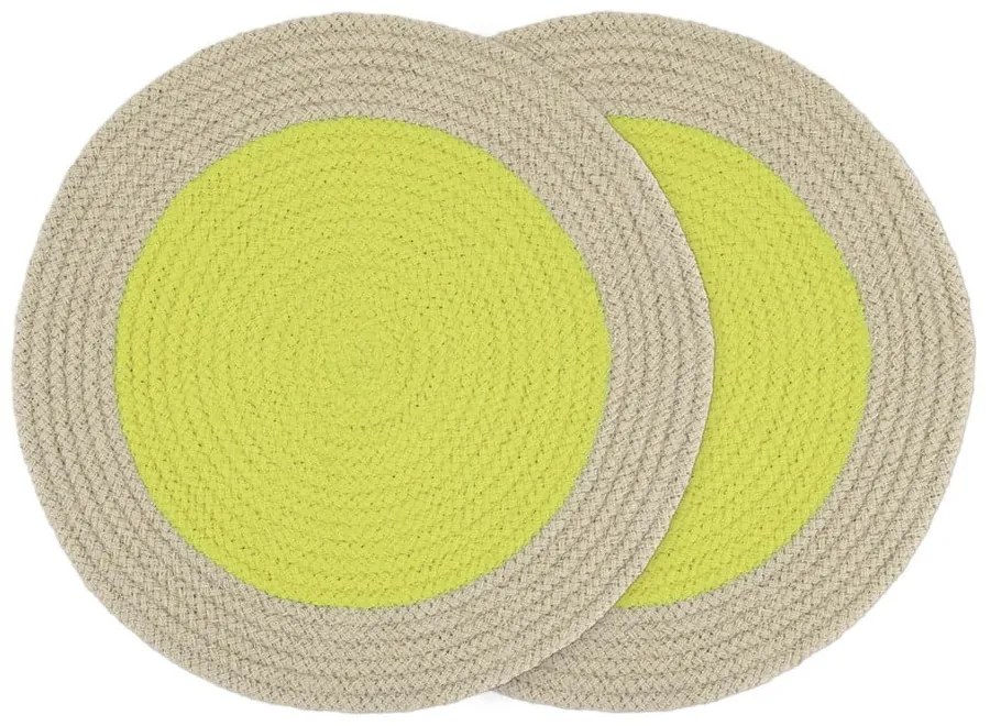 Tovaglietta in stoffa 2 pz ø 38 cm Lime - Remember