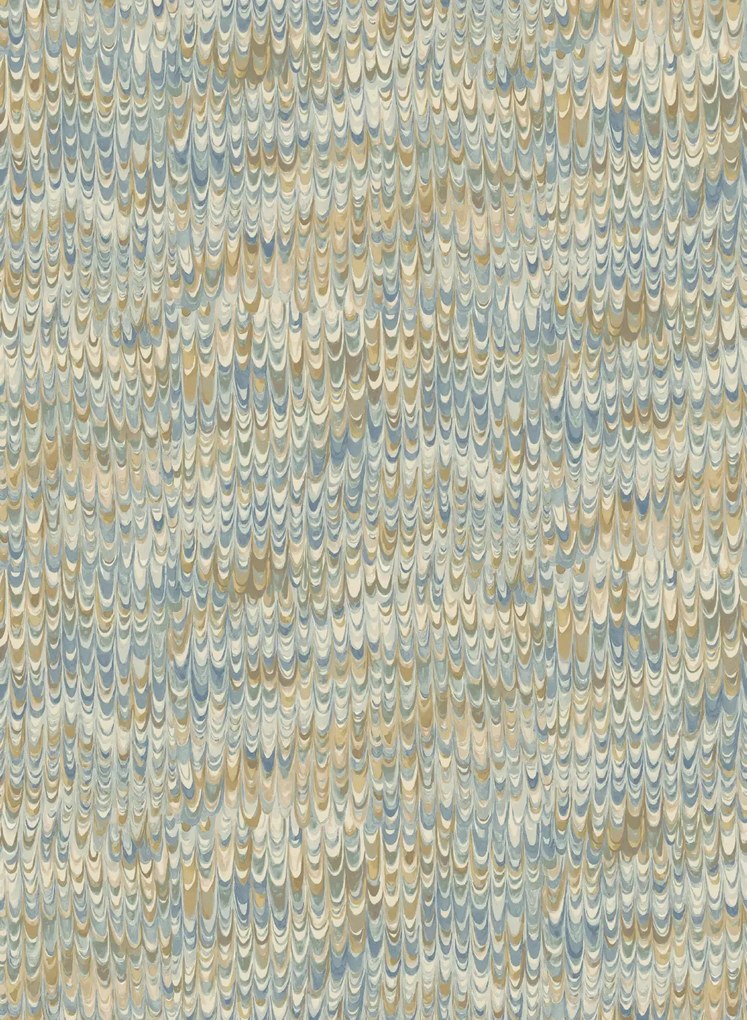 Mulberry Home Carta da parati End Paper - Blue/ Sand