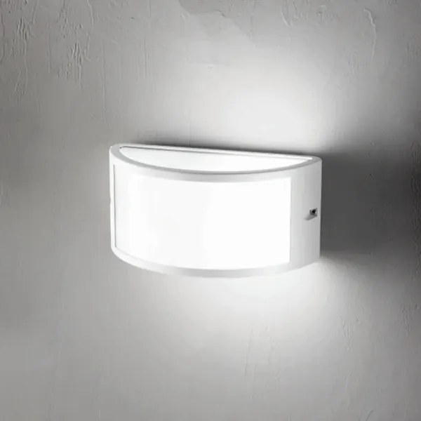 Lampada applique per esterni FABIUS a doppia emissione in alluminio BIANCO