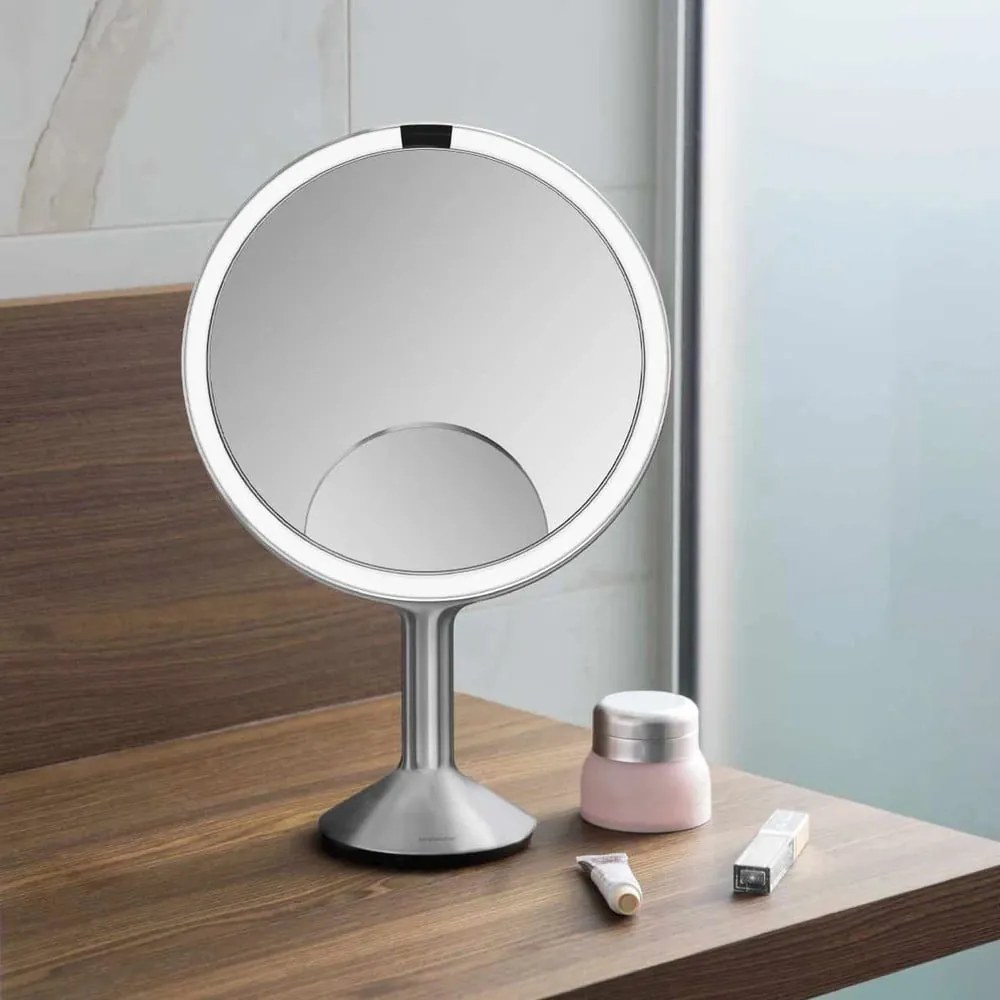 Specchio per make-up con illuminazione/con ingrandimento (5x) ø 25 cm Sensor Trio Max – simplehuman