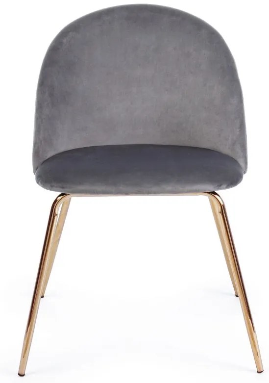 Set di 4 sedie TANYA in velluto grigio e base oro